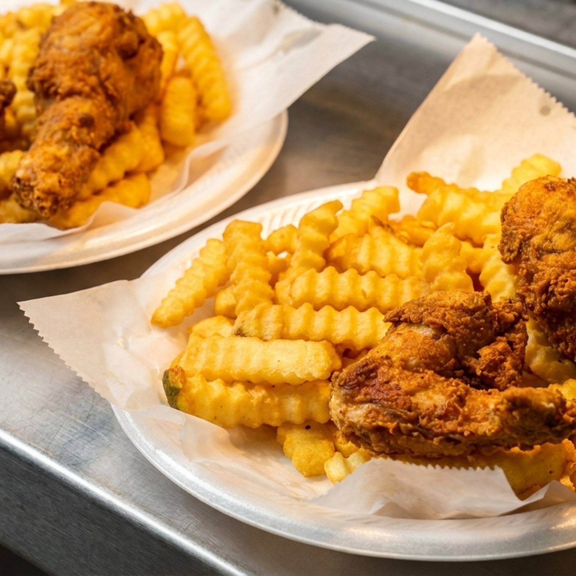 Chicken with fries