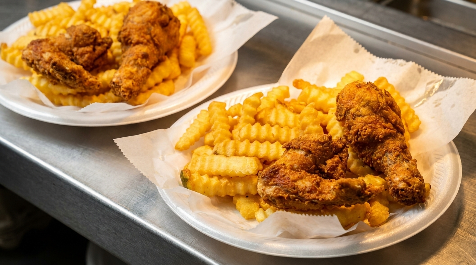Chicken with fries