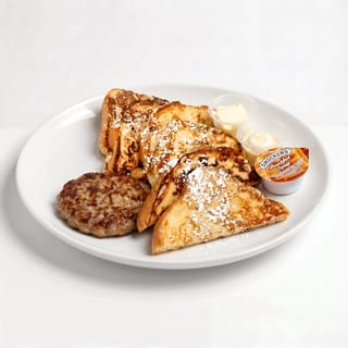 Cinnamon Sugar French Toast with Eggs and Meat