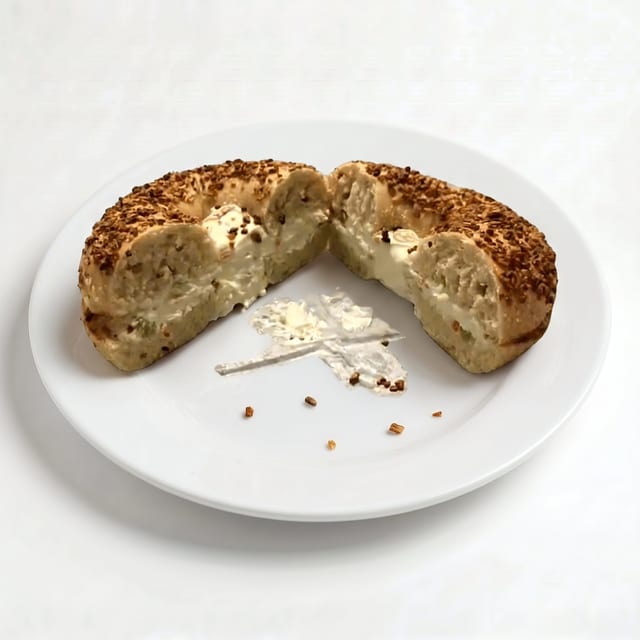 Bagel with Vegetable Cream Cheese.