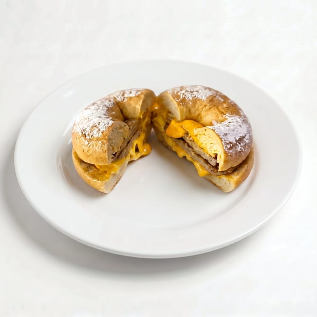 Turkey Sausage, Egg and Cheese Sandwich.
