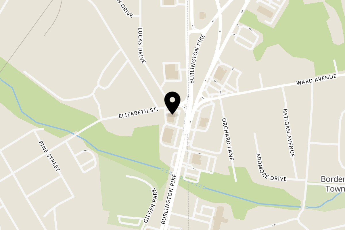 Map showing the location of Jersey Bagels on 160 US-130 in Bordentown
